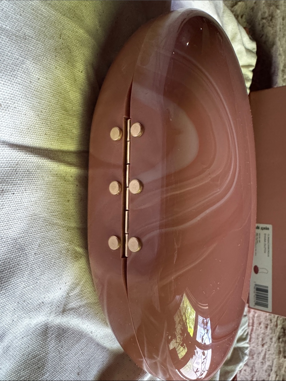 cult gaia glossy marbled resin clutch in mauve - Picture 4 of 15